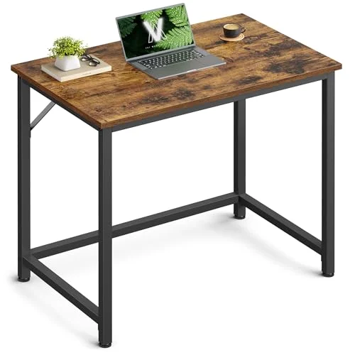  Tisch, Computertisch, Bürotisch, 80 x 50 x 76 cm, für Arbeitszimmer, Schlafzimmer, Wohnzimmer, vintagebraun-tintenschwarz LWD038B01V1